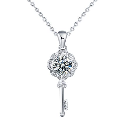 XMA003 Mosan Diamant 925 Silber Schlüsselkette, Kettenlänge: