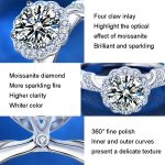 XJA008 925 Silberring Mossan-Diamant-Paarring mit offenem Ende – Bild 3