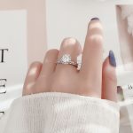 XJA008 925 Silberring Mossan-Diamant-Paarring mit offenem Ende – Bild 5