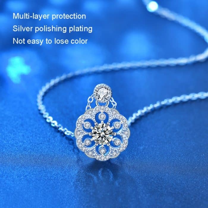 XMA008 Kirschhalskette 925 Silber Mosan-Diamant-Schlüsselbein-Anhänger – Bild 3