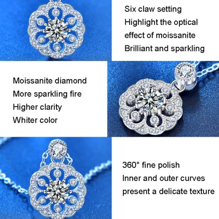 XMA008 Kirschhalskette 925 Silber Mosan-Diamant-Schlüsselbein-Anhänger – Bild 4