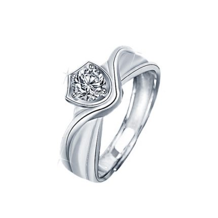 XJA011 Paarring Mosan Diamant S925 Silberring, Stil: