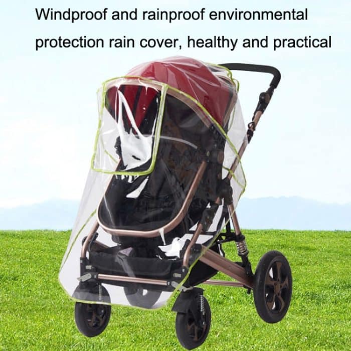 Kinderwagen-Regenschutz, winddicht, staubdicht, Regenmantel, hohe Landschaft, spezieller Regenschutz, EVA Half Open Window Rain Cover, EVA Double Open Zipper Rain Cover – Bild 6