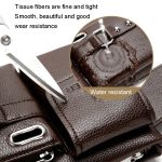 WEIXIER 8117 Herren Sport-Hüfttasche, multifunktionale Outdoor-PU-Tasche, 8117 Brown, 8117 Black – Bild 3
