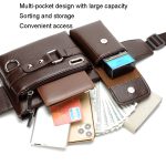 WEIXIER 8117 Herren Sport-Hüfttasche, multifunktionale Outdoor-PU-Tasche, 8117 Brown, 8117 Black – Bild 6