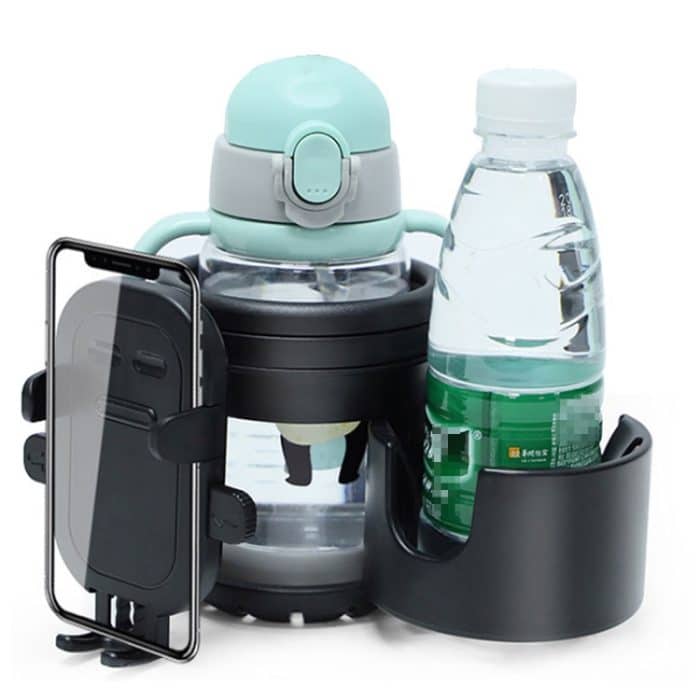 3 IN 1 Universal Baby Kinderwagen Handy Getränkehalter Motorrad Wasserbecherhalter, 3 IN 1 Black, 3 IN 1 Black and Yellow – Bild 2