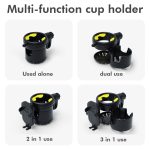 3 IN 1 Universal Baby Kinderwagen Handy Getränkehalter Motorrad Wasserbecherhalter, 3 IN 1 Black, 3 IN 1 Black and Yellow – Bild 6