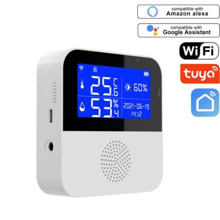 Tuya WIFI Temperatur- und Feuchtigkeitssensor mit 2,9-Zoll-LCD-Display, Spezifikation:, Only Sensor, With Sensing Line