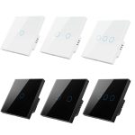 Tuya ZigBee Zero Firewire Touch Wand-Fernbedienungsschalter, Lichtsteuerung, Sprachschalter, EU-Stecker, Stil:, 1 Gang (White), 2 Gang (White), 3 Gang (White), 1 Gang (Black), 2 Gang (Black), 3 Gang (Black) – Bild 2