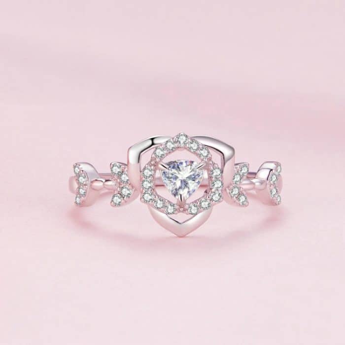 Sterlingsilber S925 vergoldeter Rosenring – Bild 2