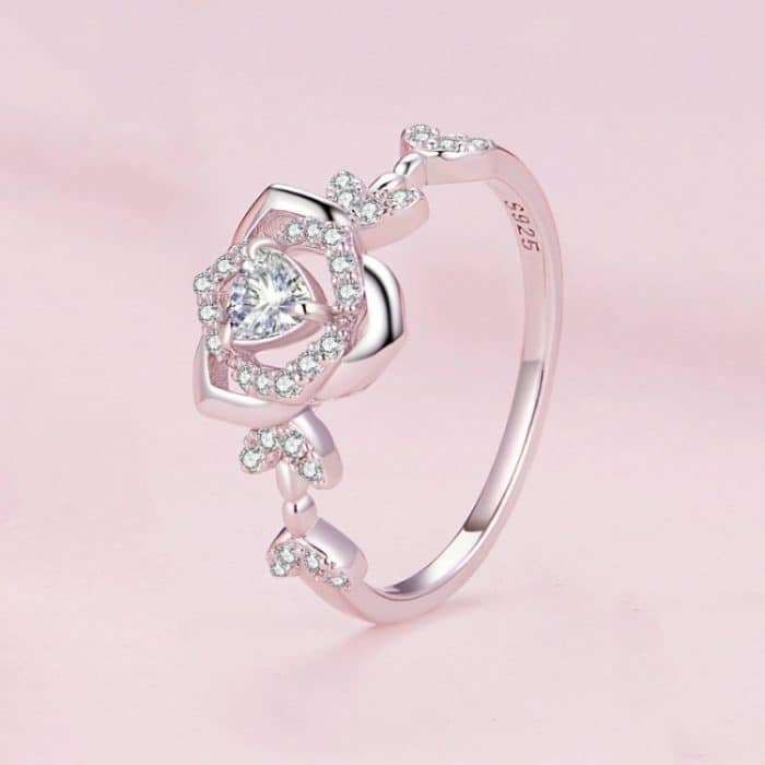 Sterlingsilber S925 vergoldeter Rosenring – Bild 4