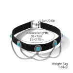 Punk Vintage Samt Schlüsselbeinkette Metal Rock Halskette, Spezifikation: – Bild 4