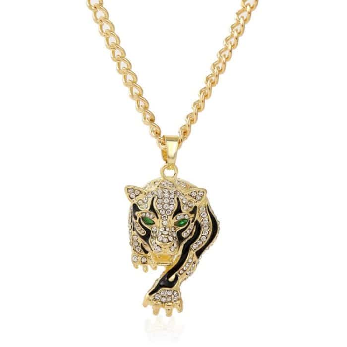 Übertriebene Halskette im Hip-Hop-Stil mit Schlüsselbeinketten – Bild 1