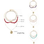 Boho-Halskette mit bunten gebrochenen Natursteinen, Modell: – Bild 5