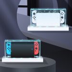 035 für Nintendo Switch/OLED-Spielkonsolen-Display, leuchtende Basis, staubdichte Abdeckung, Spezifikationen:, Light Base, Transparent, White Label, Black Label, Handle – Bild 2