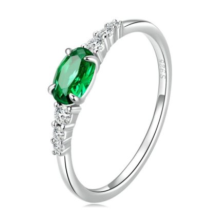 Ring aus Sterlingsilber mit S925-Zirkon, platinierter Ring