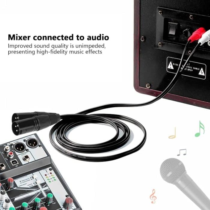 2RCA-zu-2XLR-Lautsprecher-Canon-Kabel-Audio-Balance-Kabel, 0.5m, 1m, 1.5m, 3m – Bild 2