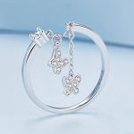 Sterling Silber S925 Schmetterlingskette offener Zirkon plattierter Goldring – Bild 2