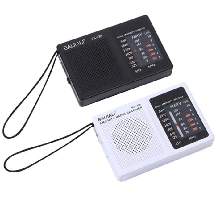 BAIJIALI BJL228 Retro tragbares Zweiband-FM-AM-Radio mit eingebautem Lautsprecher, BJL228 White, BJL228 Black – Bild 2
