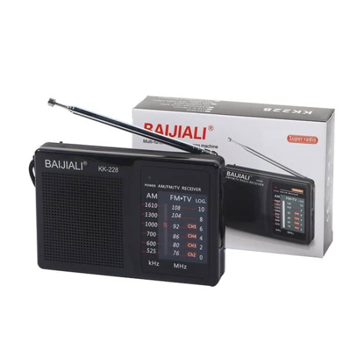 BAIJIALI BJL228 Retro tragbares Zweiband-FM-AM-Radio mit eingebautem Lautsprecher, BJL228 White, BJL228 Black – Bild 6
