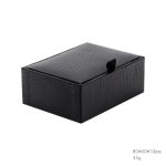 3-teiliges Manschettenknöpfe- und Krawattenklammer-Set mit Litschi-Muster, Verpackung, Schmuckschatulle – Bild 3