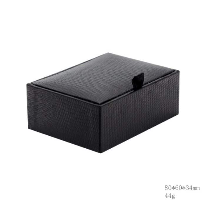 3-teiliges Manschettenknöpfe- und Krawattenklammer-Set mit Litschi-Muster, Verpackung, Schmuckschatulle – Bild 3