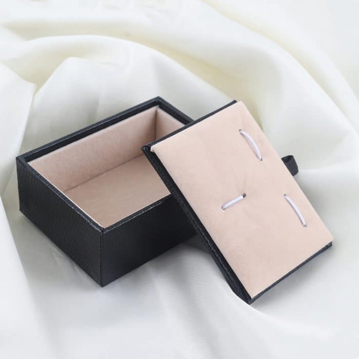 3-teiliges Manschettenknöpfe- und Krawattenklammer-Set mit Litschi-Muster, Verpackung, Schmuckschatulle – Bild 4