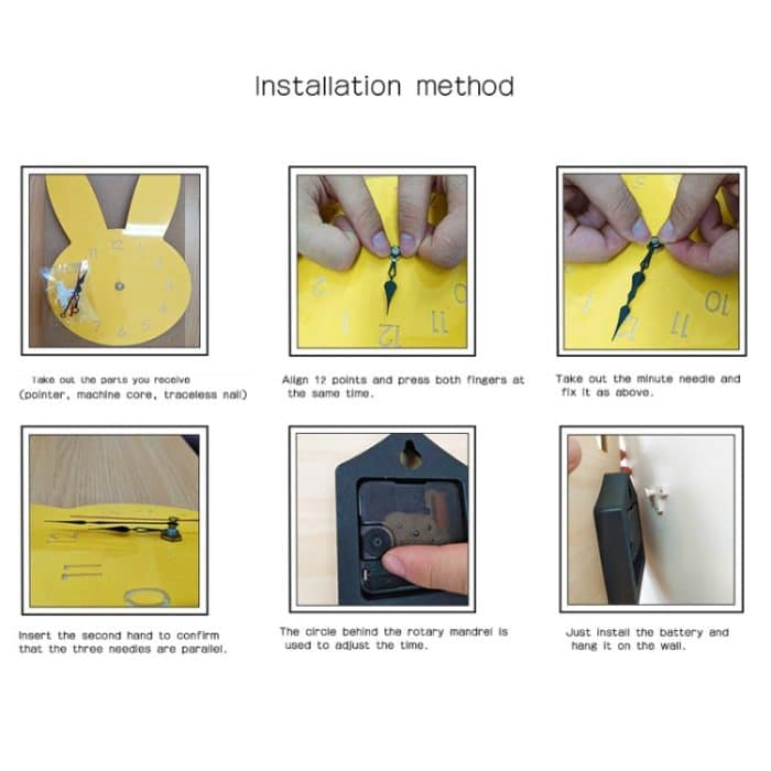 CC040 Kinder Cartoon Ruhige Hängeuhr Home Dekoration Einfache Uhren, Cat – Bild 6