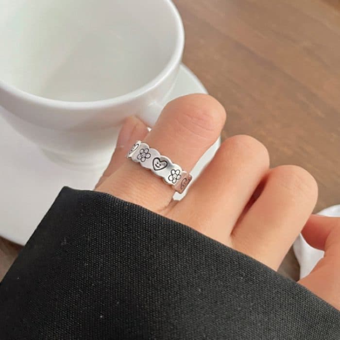 Happy Smiley Face Love Wear Kombinationsring – Bild 1