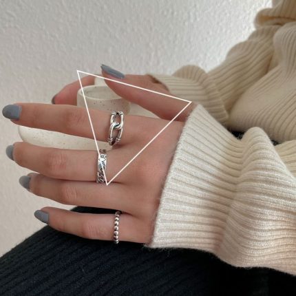 S925 Sterling Silber Vintage Ring Kettenschmuck