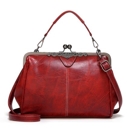 036 Vintage-Handtaschen mit Schnalle, verstellbare Umhängetasche aus Leder