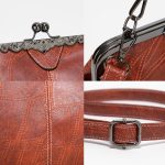 036 Vintage-Handtaschen mit Schnalle, verstellbare Umhängetasche aus Leder – Bild 6