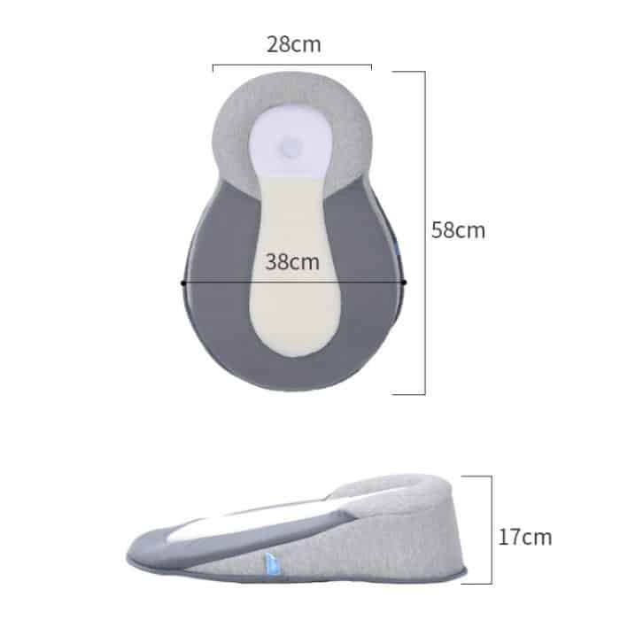 Baby-Stillkissen, liegend, fütterndes Baby, Anti-Spuck-Milch-Steigungsunterlage, Pillow Gray – Bild 3