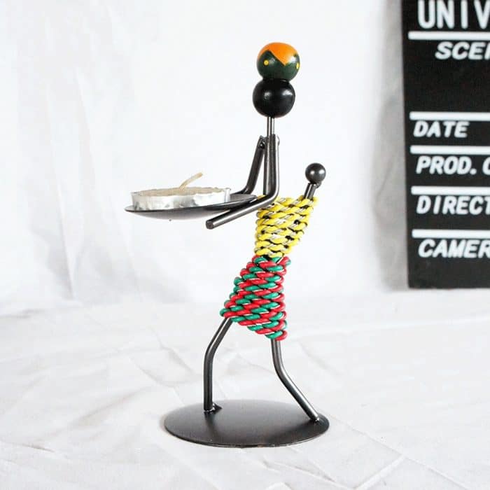 TBD0603496901.jpg Retro schmiedeeiserner mannförmiger Kerzenständer Ornament Restaurant Tischdekoration Requisiten, 20, 21, 22, 23, 26, 27 – Bild 1