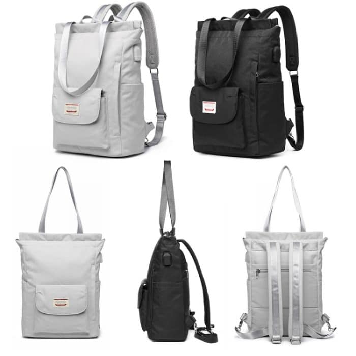 Studentenrucksack, wasserdichte USB-Laptoptasche, Größe:, Medium (Gray), Medium (Black), Large (Gray), Large (Black) – Bild 2