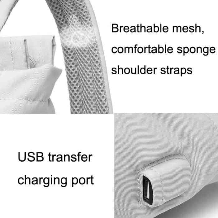 Studentenrucksack, wasserdichte USB-Laptoptasche, Größe:, Medium (Gray), Medium (Black), Large (Gray), Large (Black) – Bild 3