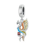 Sterling Silber S925 Phoenix Armband Perlen Langlebigkeit Vogel Zirkon Anhänger