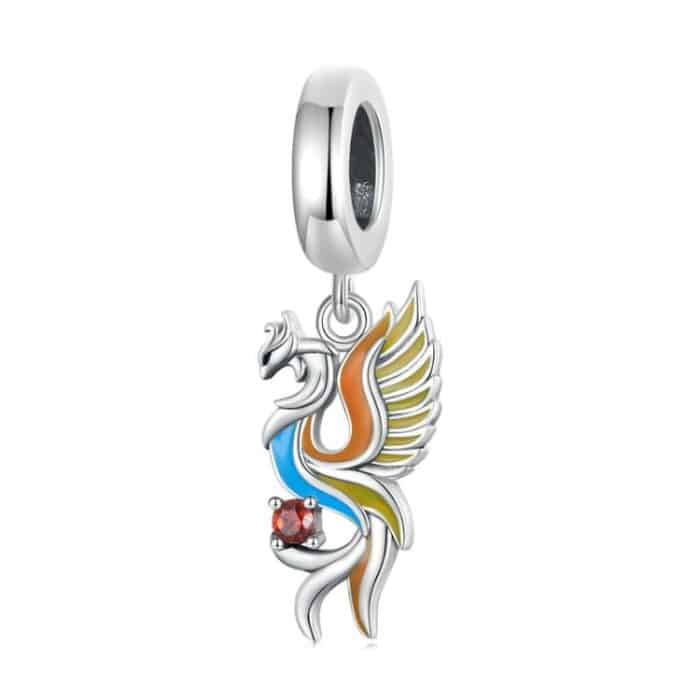 Sterling Silber S925 Phoenix Armband Perlen Langlebigkeit Vogel Zirkon Anhänger – Bild 1