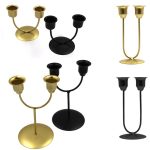 2 Stück U-förmiger Eisen-Kerzenhalter für Zuhause, Abendessen, romantischer Kerzenhalter, Ornament, Small U Black, Small U Gold, Large U Black, Large U Gold, Y-shaped Black, Y-shaped Gold – Bild 2