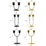 2 Stück U-förmiger Eisen-Kerzenhalter für Zuhause, Abendessen, romantischer Kerzenhalter, Ornament, Small U Black, Small U Gold, Large U Black, Large U Gold, Y-shaped Black, Y-shaped Gold – Bild 3
