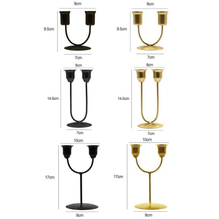 2 Stück U-förmiger Eisen-Kerzenhalter für Zuhause, Abendessen, romantischer Kerzenhalter, Ornament, Small U Black, Small U Gold, Large U Black, Large U Gold, Y-shaped Black, Y-shaped Gold – Bild 3