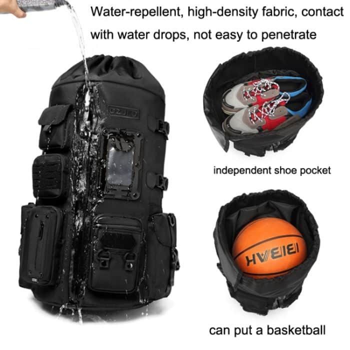 Ozuko 9573 Multifunktionaler Sport-Basketball-Rucksack, wasserdichter Outdoor-Herrenrucksack – Bild 7