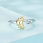 Offener Ring aus galvanisiertem Croissant aus Sterlingsilber S925, zweifarbig – Bild 2