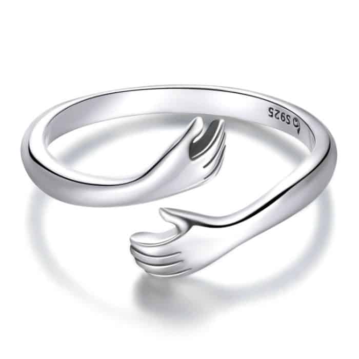 Sterling Silber S925 Warm Hug offener verstellbarer Ring – Bild 1