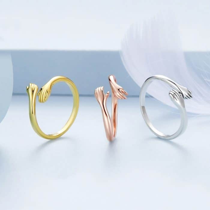 Sterling Silber S925 Warm Hug offener verstellbarer Ring – Bild 2