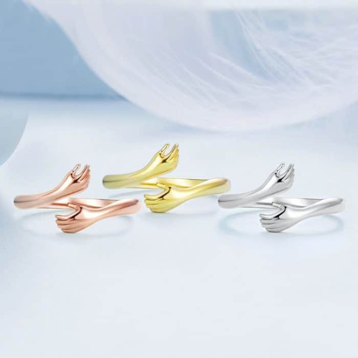 Sterling Silber S925 Warm Hug offener verstellbarer Ring – Bild 3