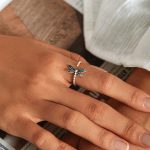 Sterling Silber S925 Zirkon Vintage Libelle Offener Ring – Bild 5