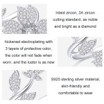 Offener verstellbarer Ring aus Sterlingsilber mit S925-Weißgold und Zirkon-Kirschblüten-Beschichtung – Bild 4