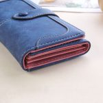 Lange Damen-Geldbörse, Vintage-Geldbörse aus gefrostetem Spleißleder – Bild 6