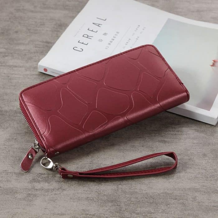 Große Steingeldbörse mit Reißverschluss für Damen, lange Geldbörse – Bild 1